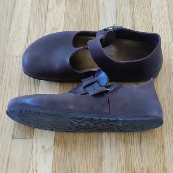 Birkenstock Brown Leather Paris Mary Jane RARE!!! - Picture 3 of 9